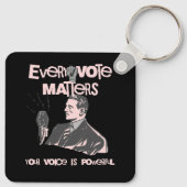 あなたの投票は選挙の政治ピンク印刷に問題 キーホルダー (裏面)