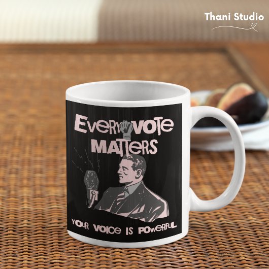 あなたの投票は選挙の政治ピンク印刷に問題 コーヒーマグカップ