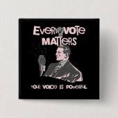 あなたの投票は選挙の政治ピンク印刷に問題 缶バッジ (正面)