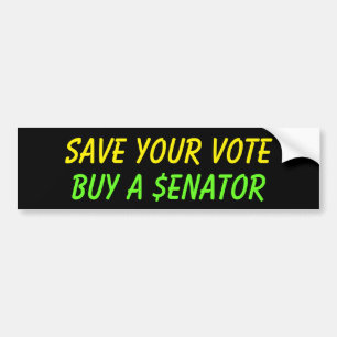あなたの投票買物をPolitical Humor上院議員救って下さい バンパーステッカー