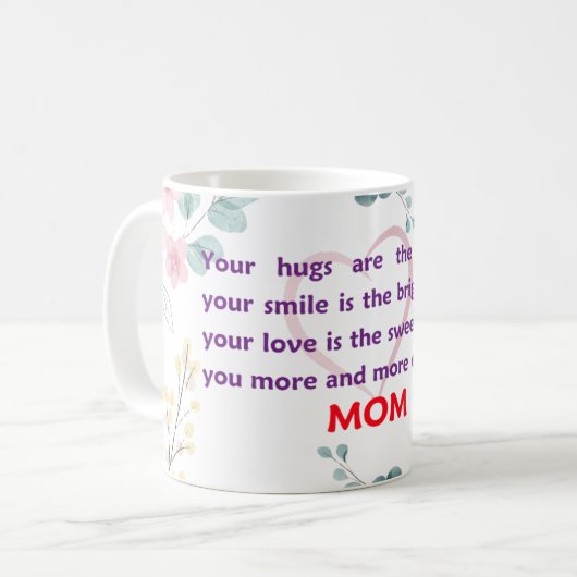 あなたの抱き毛は最も暖かく、あなたのスマイルは縁である コーヒーマグカップ (正面左)