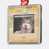 あなたの提供は子猫を喜ばします メタルオーナメント (左)