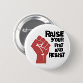 あなたの握りこぶしを上げ、抵抗して下さい 缶バッジ (正面&裏面)