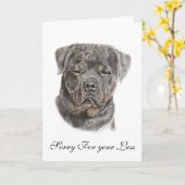 あなたの損失カードのために残念なロットワイラー カード (黄色い花)