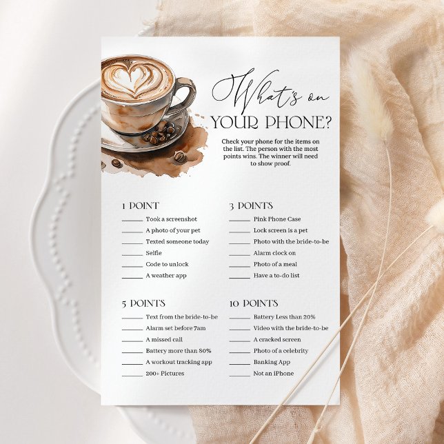 あなたの携帯には何が入ってる？コーヒーブライダルシャワーゲーム (クリエイターアップロード済み)