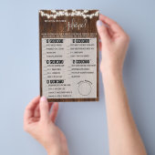 あなたの携帯電話には何が入っていますか？ ウェスタンスタイルのブライダルシャワーゲーム チラシ (ハンドル)