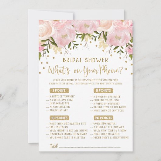 あなたの携帯電話には何が入っている? 結婚前のお祝いゲーム ピンクゴールド (正面)