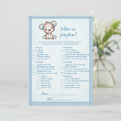 あなたの携帯電話のホイットキュート茶色のクマのゲームカード 招待状 (スタンド正面)