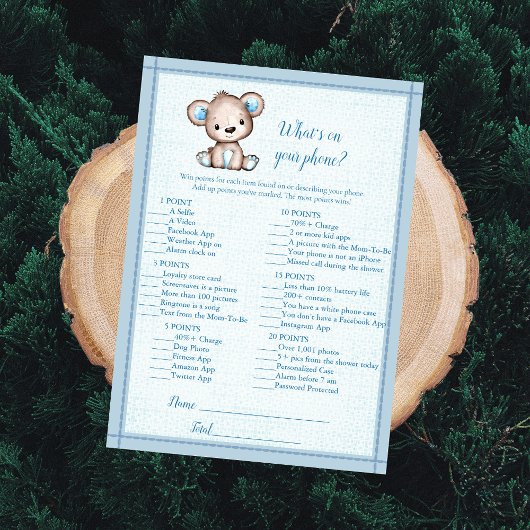 あなたの携帯電話のホイットキュート茶色のクマのゲームカード 招待状