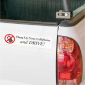 あなたの携帯電話を掛け、運転して下さい! バンパーステッカー (トラック上)