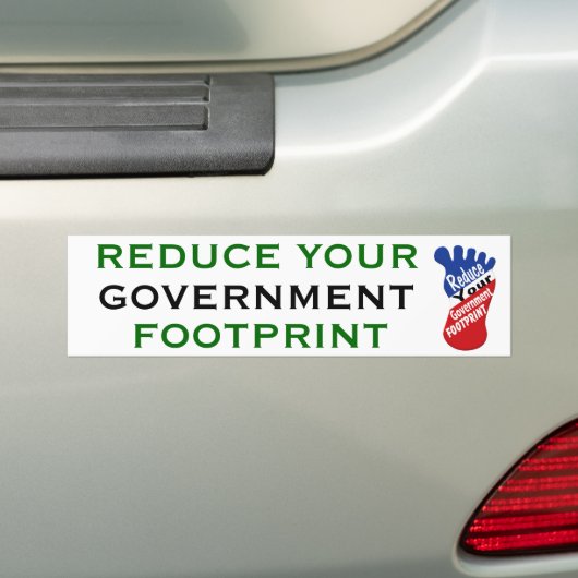あなたの政府の足跡を減らして下さい バンパーステッカー (車上)