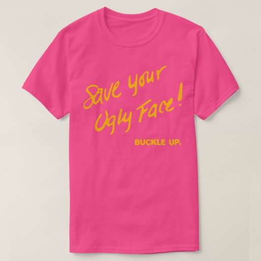 あなたの救醜い顔がバックル Tシャツ (デザイン正面)