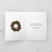 あなたの教母のためのお祝いのクリスマスのリース シーズンカード (内部)