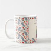 あなたの文字および写真のクリスマスはpattern.v.2と襲います コーヒーマグカップ (左)