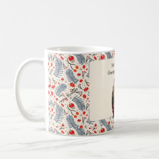 あなたの文字および写真のクリスマスはpattern.v.2と襲います コーヒーマグカップ (左)