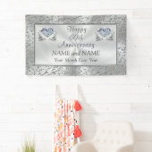 あなたの文字が付いているダイヤモンド第60記念日の旗 横断幕 (インサイチュ)