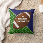 あなたの文字が付いているパーソナライズなフットボールの装飾用クッション クッション (ブランケット)