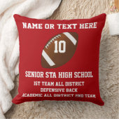 あなたの文字が付いているパーソナライズなフットボール賞の枕 クッション (ブランケット)