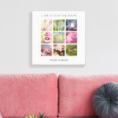 あなたの文字が付いているパーソナライズな写真のコラージュ キャンバスプリント (インサイチュ (リビング))