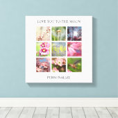 あなたの文字が付いているパーソナライズな写真のコラージュ キャンバスプリント (インサイチュ (ウッドフロア))