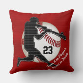 あなたの文字が付いているパーソナライズな野球の装飾用クッション クッション (裏面)
