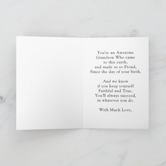 あなたの文字が付いている赤と白の卒業カード カード (内部)