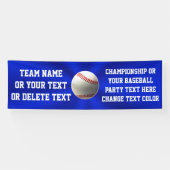 あなたの文字が付いている青くパーソナライズな野球の旗 横断幕 (横)