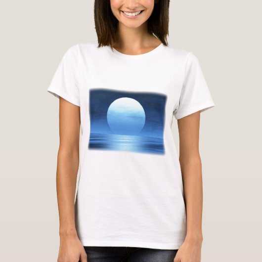 あなたの文字とカスタマイズ可能なブルームーン- Tシャツ (正面)