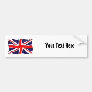 あなたの文字とカスタマイズ可能な英国国旗の旗-! バンパーステッカー