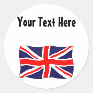 あなたの文字とカスタマイズ可能な英国国旗の旗-! ラウンドシール