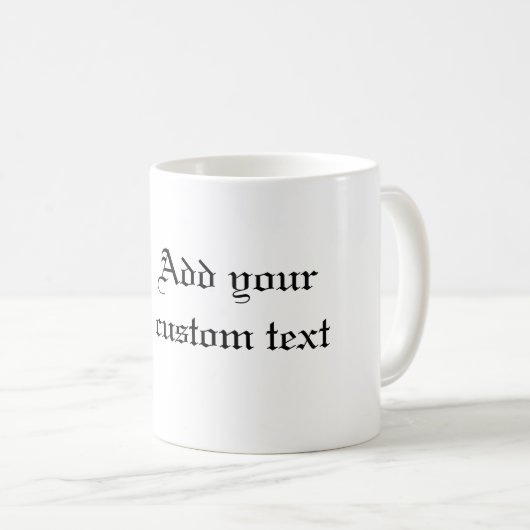 あなたの文字とホワイトロスターコケカスタムレル コーヒーマグカップ (正面右)