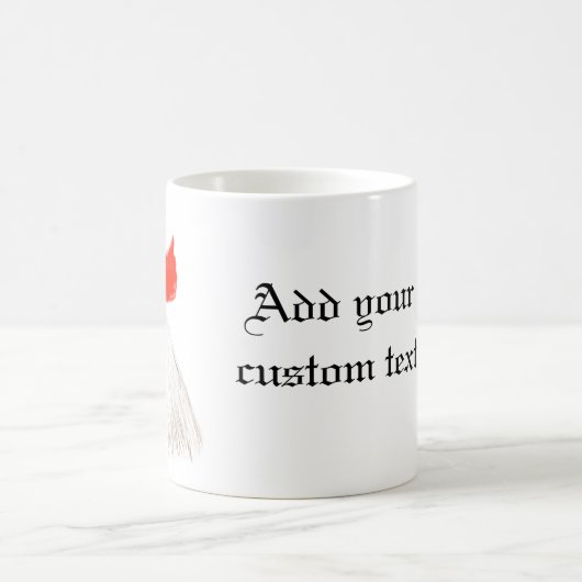 あなたの文字とホワイトロスターコケカスタムレル コーヒーマグカップ (中央)