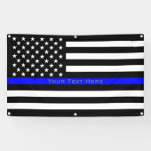 あなたの文字の薄いブルーライン米国の旗の装飾の表示 横断幕 (横)