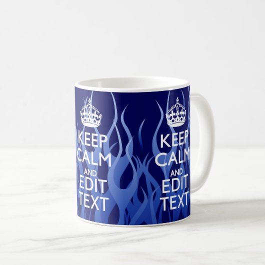 あなたの文字は炎を競争させる青の平静を保ちます コーヒーマグカップ (正面右)