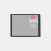 あなたの文字は穏やかで赤い王冠の骨が交差した図形のスカルを保ちます ポストイット (正面)