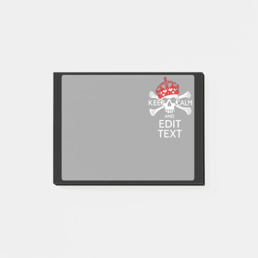 あなたの文字は穏やかで赤い王冠の骨が交差した図形のスカルを保ちます ポストイット (正面)