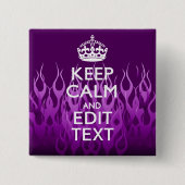 あなたの文字を炎を競争させる紫色の平静を保ってもらって下さい 缶バッジ (正面)