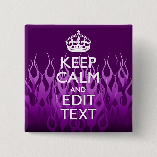 あなたの文字を炎を競争させる紫色の平静を保ってもらって下さい 缶バッジ (正面)