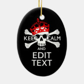 あなたの文字を穏やかな骨が交差した図形のスカルを保ってもらって下さい セラミックオーナメント (裏面)