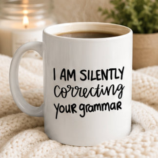 あなたの文法を直してやる 英語教師の冗談グッズ コーヒーマグカップ