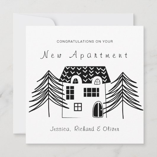 あなたの新しいアパートのミニマルおめでとう シーズンカード (正面)