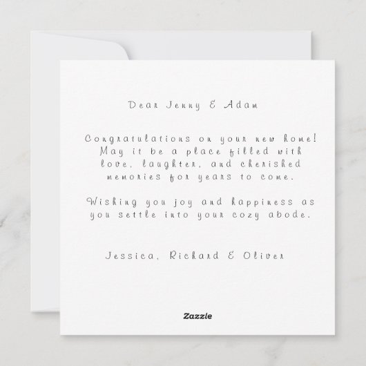 あなたの新しいアパートのミニマルおめでとう シーズンカード (裏面)