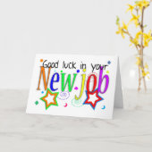 あなたの新しい仕事の挨拶状の幸運-新しい仕事 カード (黄色い花)