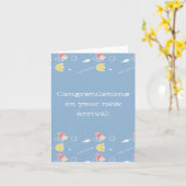 あなたの新しい到着のお祝い! カード (黄色い花)