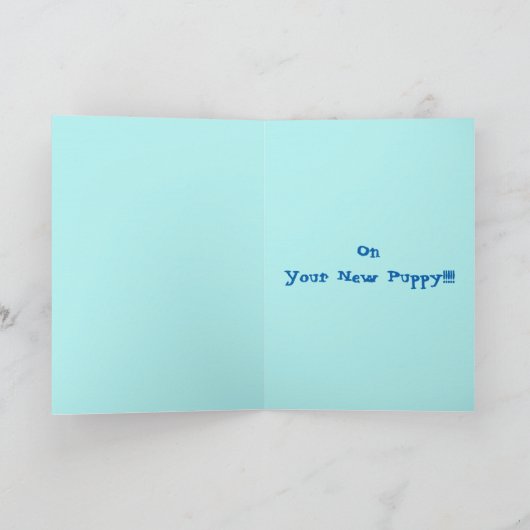 あなたの新しい子犬おめでとう カード (内部)