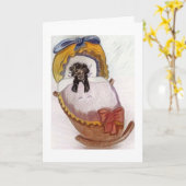 あなたの新しい子犬おめでとう カード (黄色い花)