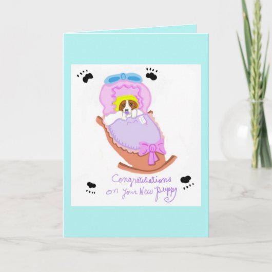 あなたの新しい子犬のお祝い カード (正面)