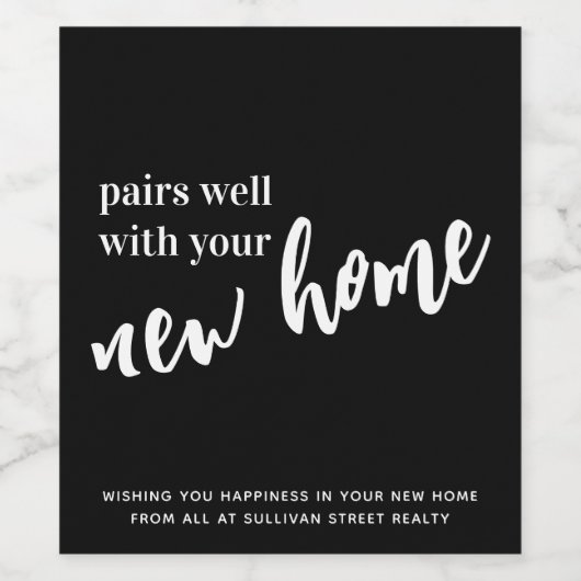 あなたの新しい家とうまくペアを組む ワインラベル (シングルラベル)