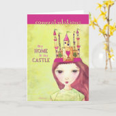 あなたの新しい家のお祝い カード (黄色い花)