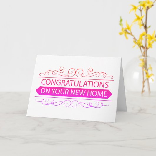 あなたの新しい家の挨拶状のお祝い カード (黄色い花)